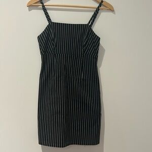 Black and gray stripped mini dress